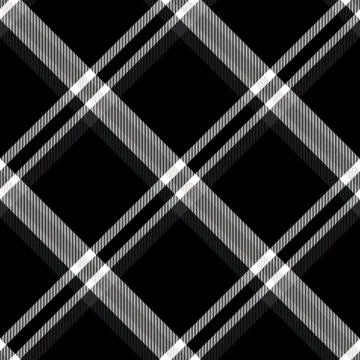 Abstract black white gray checked crossover striped diagonally seamless pattern Stock Illustration