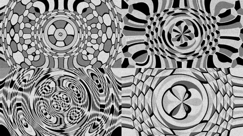 Abstract Black White Gray Geometric Kaleidoscope Pattern Stock Footage 326119622