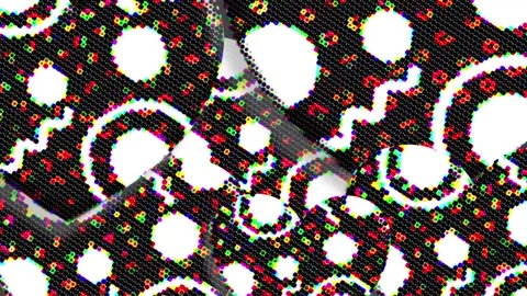 Abstract black white pattern chaotic dotted motion animation Stock Footage 325684278