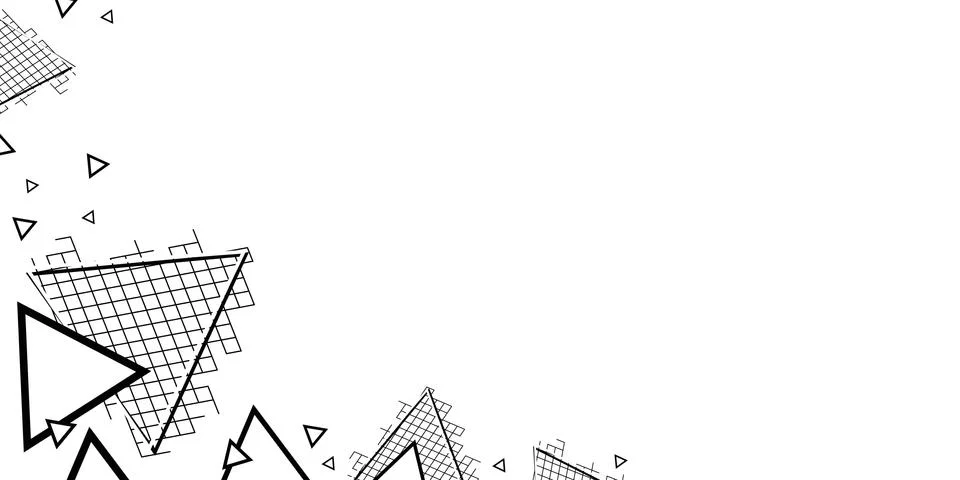 Abstract black white pattern triangles illustration on a white background. Illustrazione stock