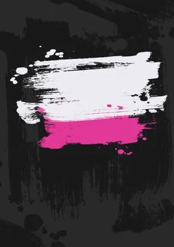 Abstract black white pink brush background Stock Illustration