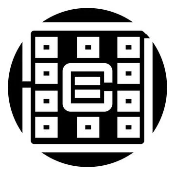 Abstract black white square circle icon Stock Illustration