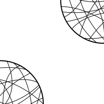 Abstract black wireframe sphere network on white with copy space. Stock Illustration