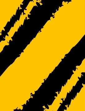 Abstract black yellow diagonal brush strokes background grunge texture Ilustração Stock