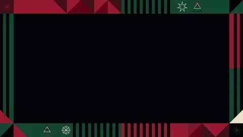Abstract blank Christmas frame horizontal template with minimalist geometri.. Stock Illustration