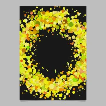 Abstract blank confetti circle flyer background template with dispersed circles Stock Illustration