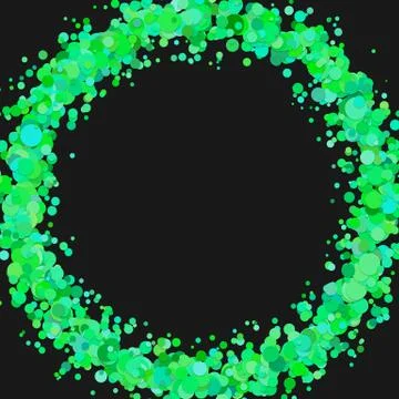 Abstract blank confetti ring background with dispersed circles Illustrazione stock