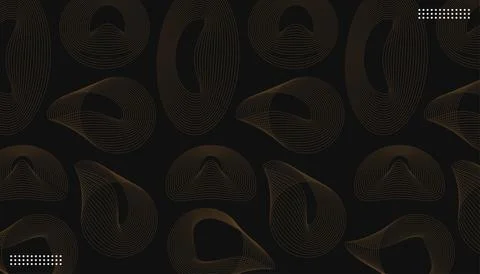 Abstract blend brown line circle on black background. Stock Illustration