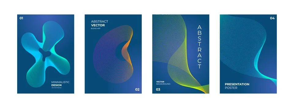 Abstract blend gradient line background vector. Futuristic style cover Stockillustratie