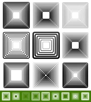 Abstract blended square element set. Vector Illustration. Stockillustratie