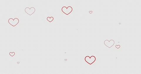 Abstract blinking hearts on a transparent background. Stock Footage 155356174