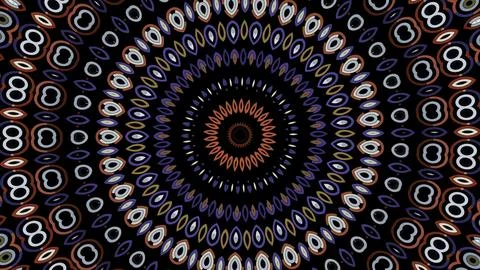 Abstract blinking spreading circle shapes. Animation. Effect of mandala Stock Illustration