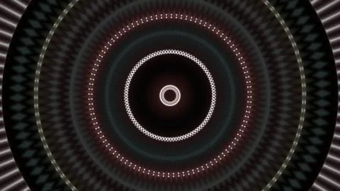 Abstract blinking spreading circle shapes. Animation. Effect of mandala Stock Illustration