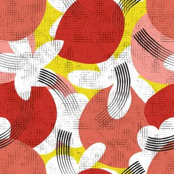 Abstract blob cherry seamless pattern Stock Illustration