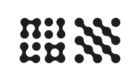 Abstract blob icon. Set of Metaball logo. 库存插图