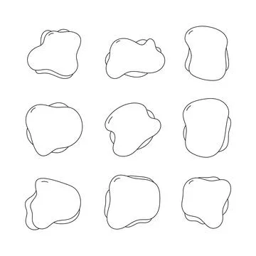 Abstract blob line icon collection. outline style. isolated illustration Stock Illustration