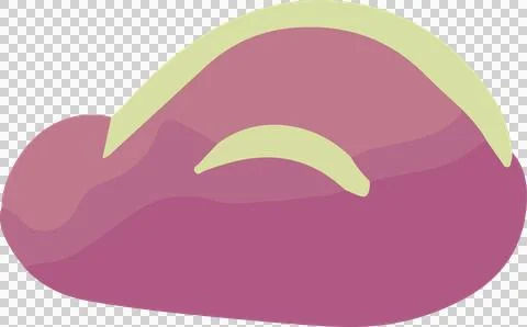 Abstract blob is moving in flat design, showing pink layers, green arcs on 库存插图