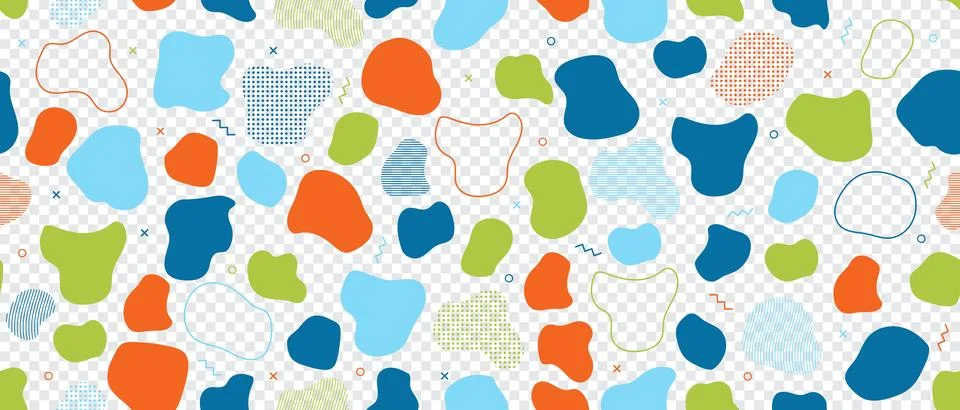 Abstract blob seamless pattern. Abstract blotch shape. Liquid shape element.. Illustrazione stock