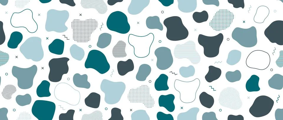 Abstract blob seamless pattern. Abstract blotch shape. Liquid shape element.. Illustrazione stock