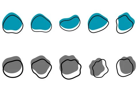 Abstract blob shape design set Stock Illustration