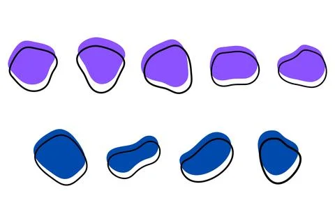 Abstract blob shape design set Stock Illustration