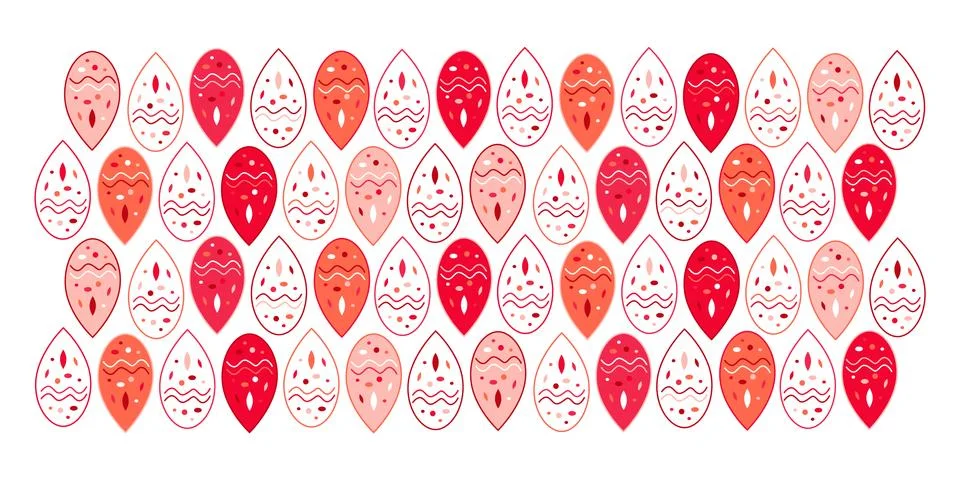 Abstract blobs vector ornament, red pink orange and white pattern Illustration