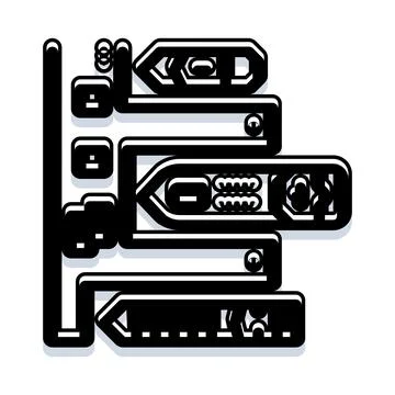 Abstract block diagram with multiple interlocking shapes 스톡 일러스트