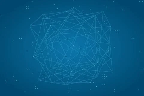 Abstract blockchain background. Blue Background. Stock Illustration