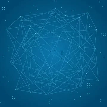 Abstract blockchain background. Blue Background. Stock Illustration