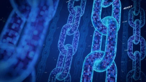 Abstract Blockchain concept animation. Seamlessly looping background. Vidéo 100572803