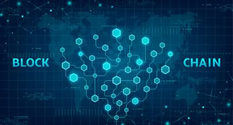 Abstract Blockchain concept  Web Banner Stock Illustration