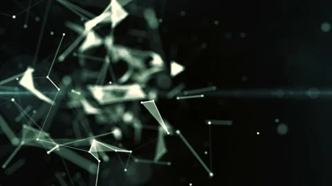 Abstract blockchain geometrical background with moving lines and dots. looping Vídeo Stock 91560427