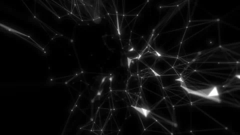 Abstract blockchain geometrical background with moving lines and dots. Animation Stock Footage 113945924