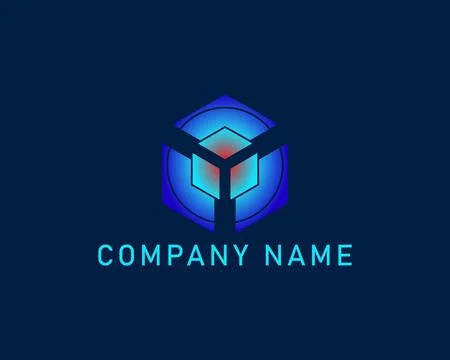 Abstract BLOCKCHAIN icon logo Stock Illustration