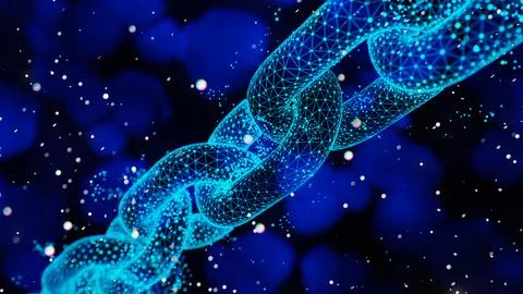 Abstract Blockchain Network Background, 3d render 스톡 일러스트