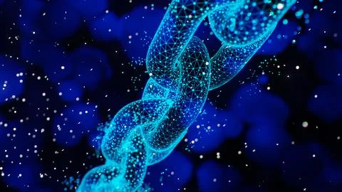 Abstract Blockchain Network Background, 3d render Illustrazione stock