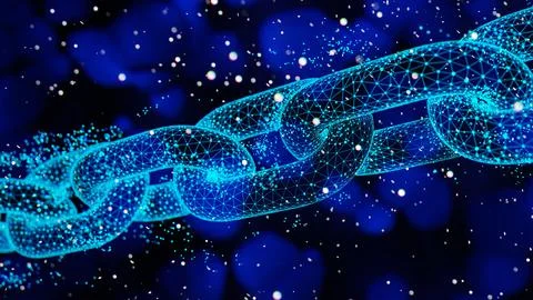 Abstract Blockchain Network Background, 3d render Illustrazione stock
