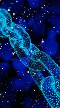Abstract Blockchain Network Background, 3d render Stock Illustration