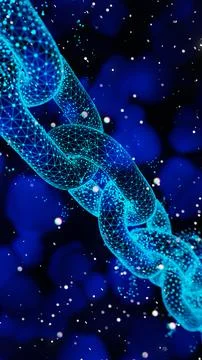 Abstract Blockchain Network Background, 3d render Stock Illustration