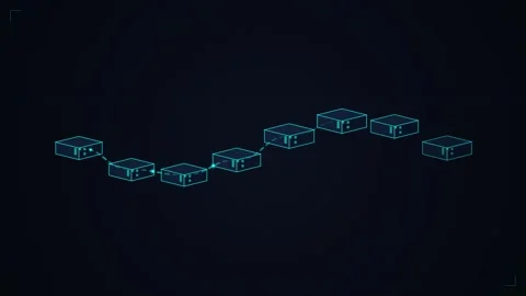 Abstract Blockchain Network Data Transaction Visualization Stock Footage 345515946
