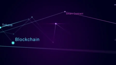 Abstract Blockchain Technology plexus concept background. Видео 98692253