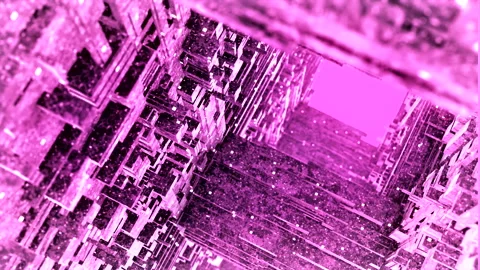 Abstract blocks construction, fractal animation background. Motion. Artificial Stock Footage 202714546