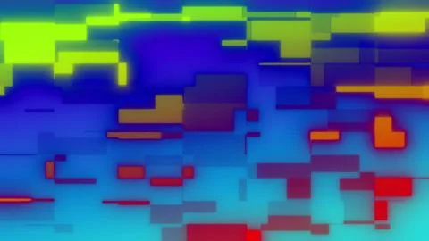 Abstract blocks, interference noisy dreamy holographic background. Stock Illustration