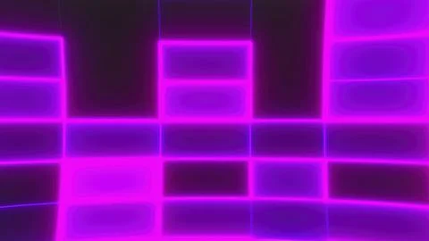 Abstract blocks of neon lines Stock Illustration