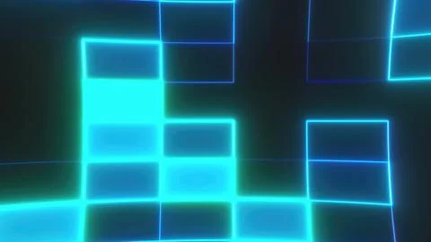 Abstract blocks of neon lines 스톡 일러스트