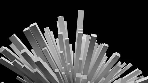 Abstract blocks white black background Illustrazione stock