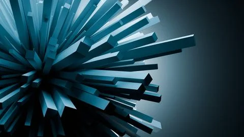 Abstract blocks white black background blue middle Illustrazione stock