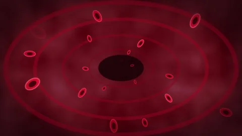 Abstract blood cell animation with microscopic ring pattern and biological Stock Footage 347939295