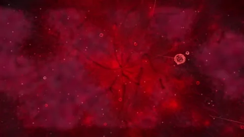 Abstract Blood Flow Background, Red Fluid Motion in Vein Texture Stock Footage 318519494