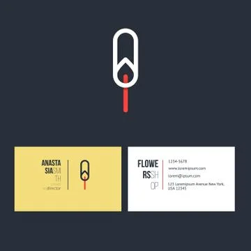 Abstract bloom flower linear logotype design Stock Illustration